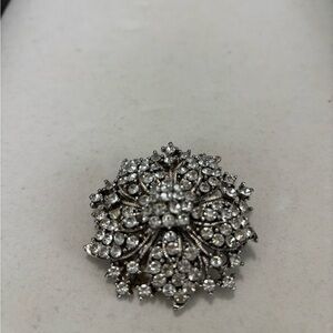 Dazzling Silver Crystal Brooch